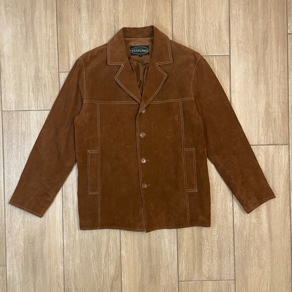 Overland Other - Overland Genuine Leather Jacket Brown Button Front Blazer Men’s Medium